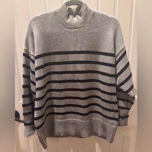 Striped Gray and Black Women's Sweater philosophy Large
